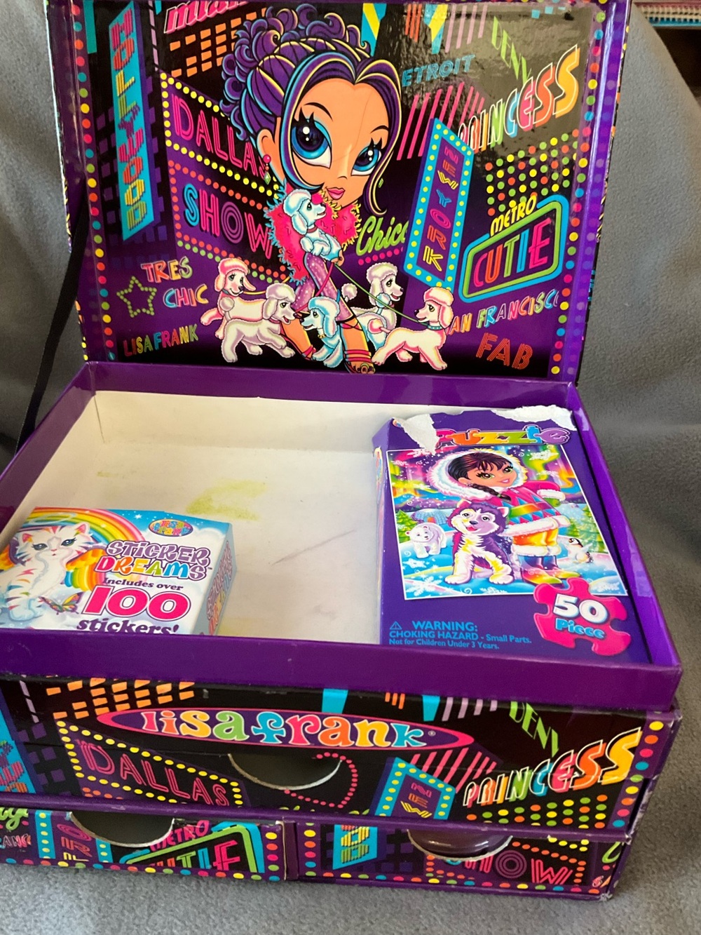 Lisa Frank Poodle Girl Jewelry/Storage Box